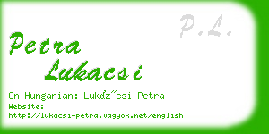petra lukacsi business card